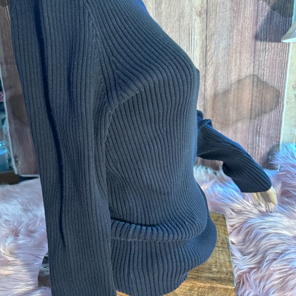 Womens Gap Stretch Ribbed Black Turtleneck Sweater - Large, Cotton Blend - Picture 15 of 15